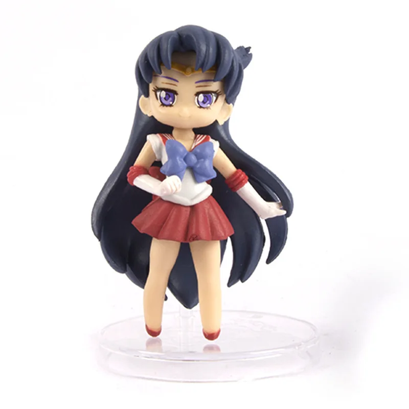 6pcs Sailor Moon Figure Hare Sailor Moon Model Doll Cake Car Decoration Toys