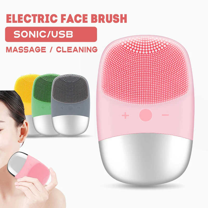 

electric facial cleansing brush for women Deep Pore Mini Sonic Waterproof USB Rechargeable Skin Care Massage Improve blackheads