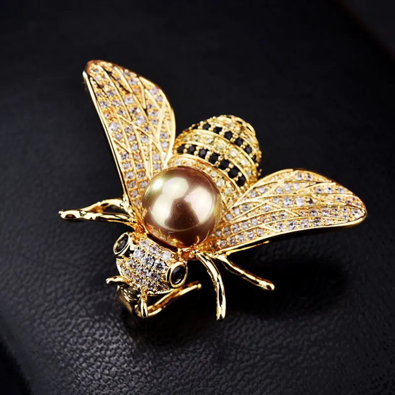 Famous Brand Design Insect Series Ladies Exquisite Bee Brooch Crystal Rhinestone Brooch Brooch Jewelry Gift For Girl