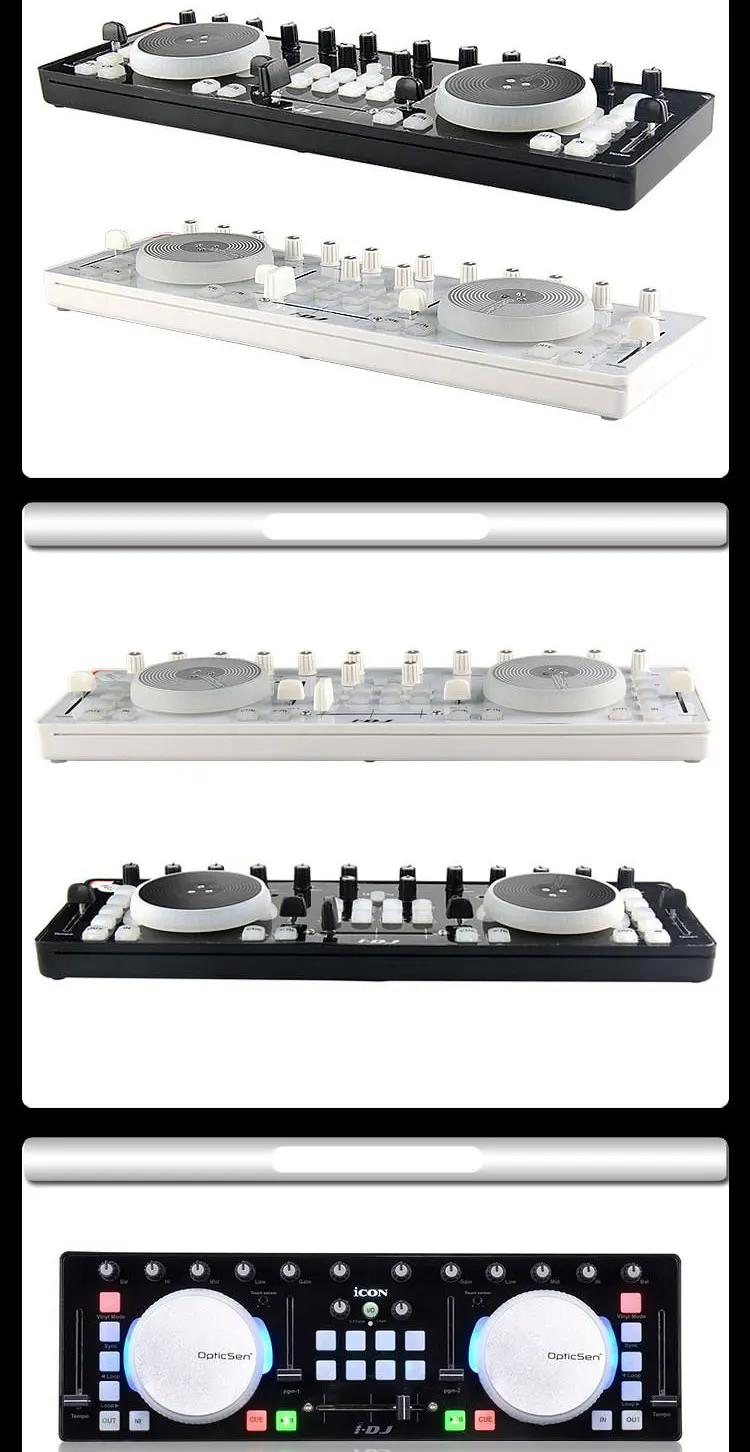 iCON I-DJ IDJ Mini USB MIDI/DJ Controller Professional Audio DJ Mixer With Touch Sensitive Scratch Wheels