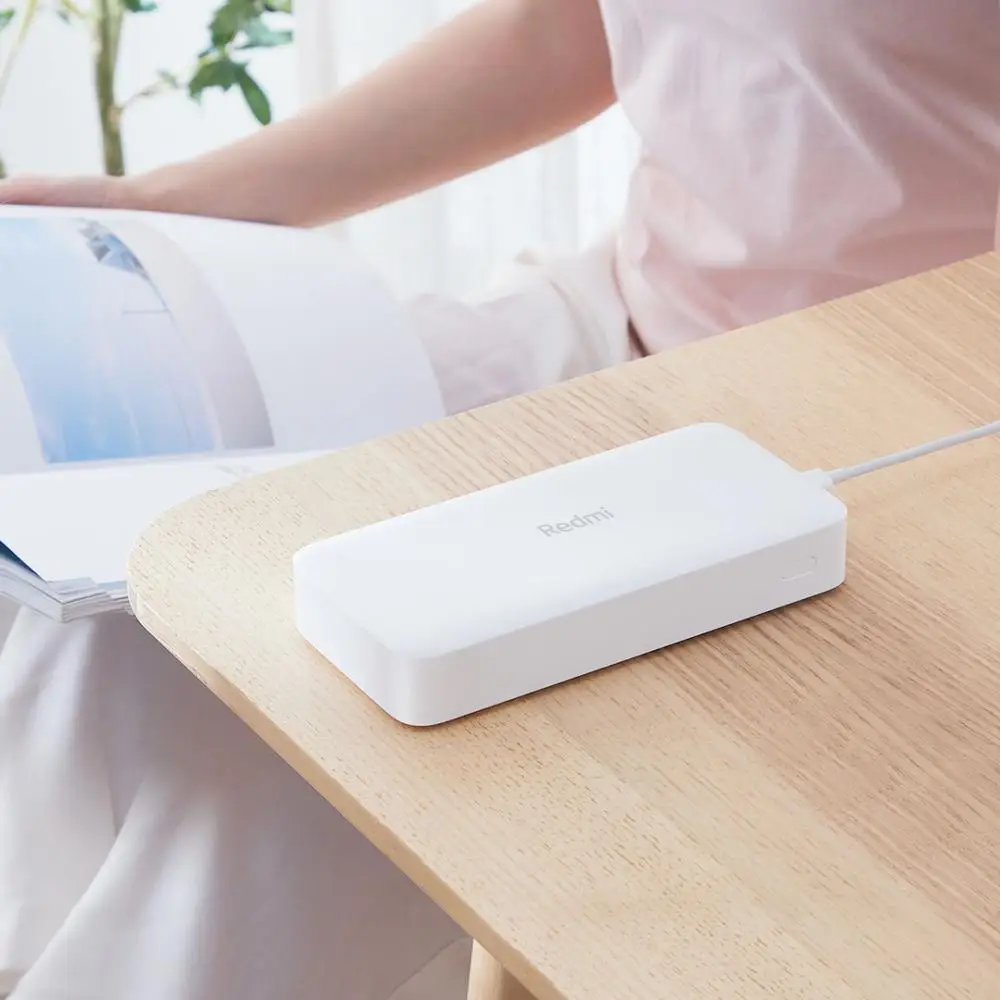 Xiaomi Redmi 10000 мАч Внешний аккумулятор 18 Вт Быстрая зарядка двойной USB вход выход можно использовать на зарядном аккумуляторе самолета