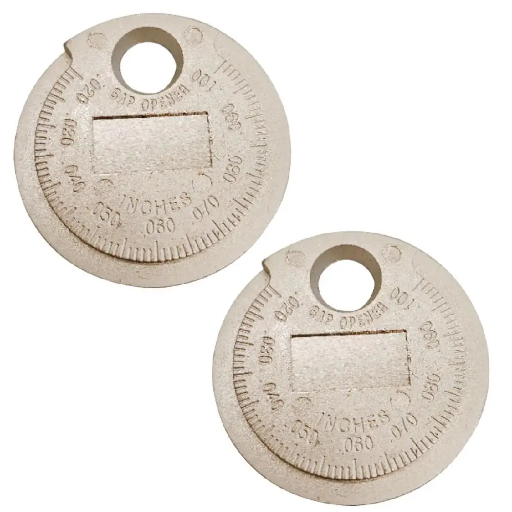 

Adeeing Spark Plug Gap Gauge Tool Measurement Coin-Type 0.6-2.4mm Range Zinc Alloy Spark Plug Gage Automobile Accessories