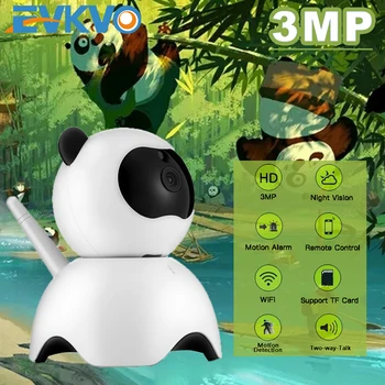 

EVKVO 3MP Home Security IP Camera Two Way Audio Wireless Mini Camera Night Vision CCTV WiFi Surveillance Camera Baby Monitor