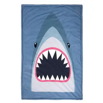 

Children Cartoon Shark Fleece Blanket Flannelette Cashmere Digital Printing Process Bedding Stroller Sleep Cover Quilt