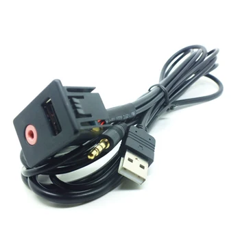 

Flush Mounting Data Transfer Car Adapter Auto Parts USB AUX Headphone High Speed Male Jack Device Charging Panel Input Interior