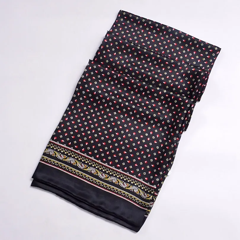 BYSIFA, мужские шелковые длинные шарфы, новая мода, чистый шелк, мужской шелковый шарф с пейсли, модные аксессуары, деловые шарфы 160*26 см - Цвет: black dot