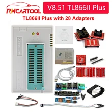 Programador de alta velocidad OBD2 100%, dispositivo Universal Minipro V8.51 TL866II Plus, 28 adaptadores y Clip de prueba TL866 PIC Bios