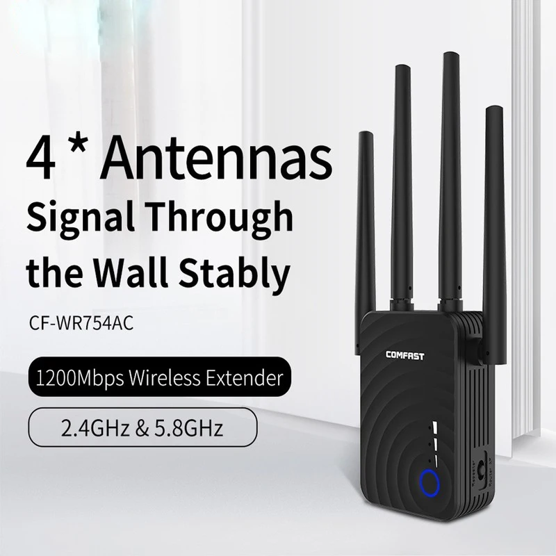 1200 Мбит/с 2 4G 5 ГГц двухдиапазонный беспроводной маршрутизатор WiFi repetidor удлиненный Wifi ретранслятор 802.11ac 4