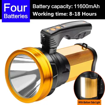 

20W Handheld Spotlight Portable USB Built-in Rechargeable LED Camping Searchlight Lantern Flashlight Waterproof Spot lamp 8