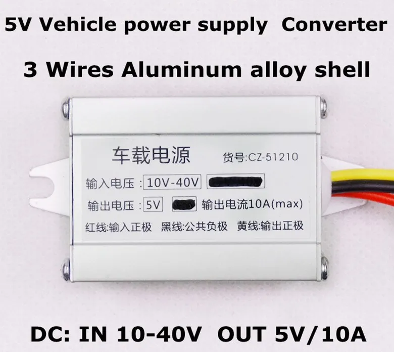 DC 10-40V to 5V 10A Buck Voltage Vehicle Supply Power Aluminum Alloy Shell 