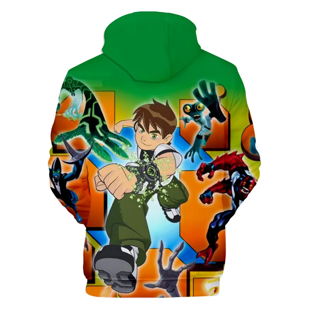 Лидер продаж, худи с 3D принтом Ben 10 модная теплая толстовка с капюшоном для мальчиков и девочек милый Повседневный свитер Ben 10