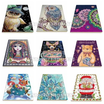

New Shaped 5D DIY Diamond Painting Animal Owl Notebook Diamond Embroidery Cross Stitch A5 Diary Christmas Gift LP020
