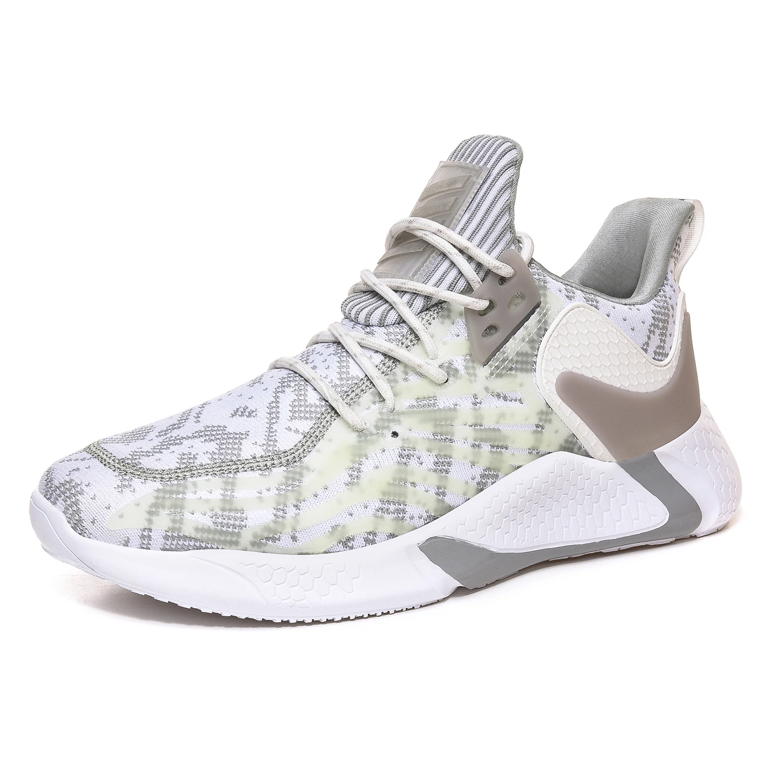 

2020 New Mesh Breathable Men Sport Shoes Outdoor Lightweight Lace-up Casual Shoes Men Fashion Lighted Walking Men Sneakers