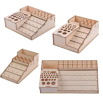 

Wooden Pigment Bottles Storage Organizer Color Paints Stand Rack Holder Drawing Storage Tool