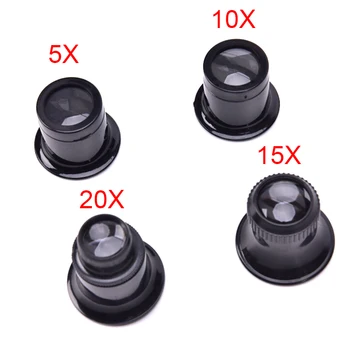 

4pcs Portable Loupe Lens Jeweler Watch Magnifier Tool Eye Magnifier Len Repair Kit Tool Magnifying Glass 5X/10X/15x/20x