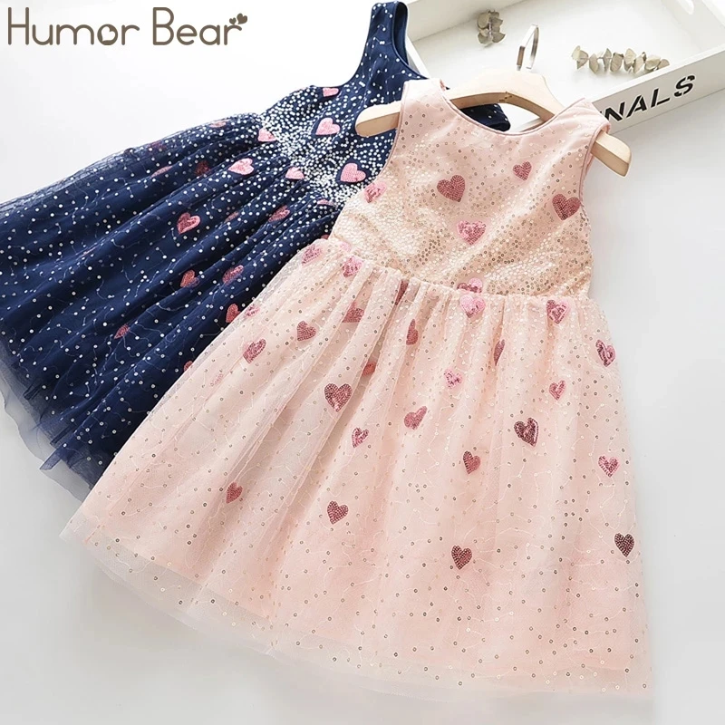 Платье для девочек Humor Bear летнее Брендовое Новое однотонное платье без рукавов с