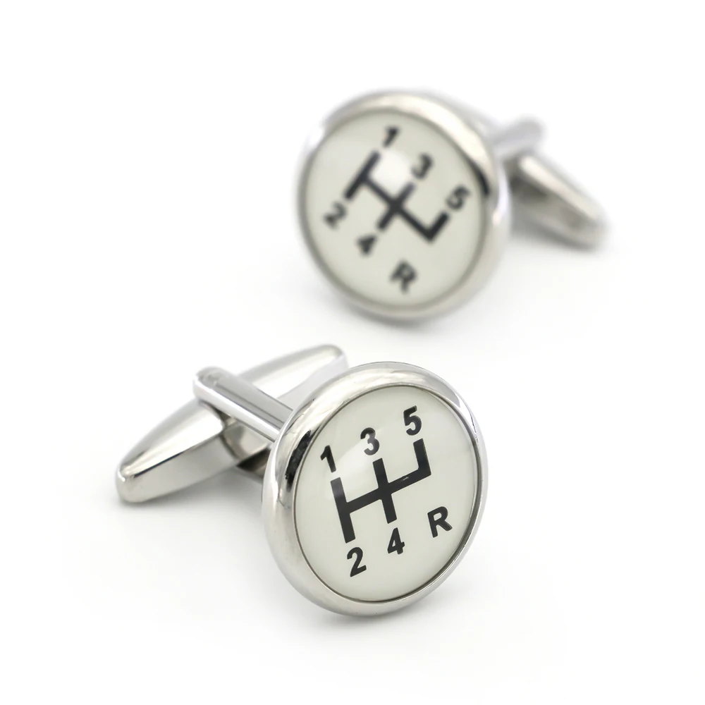 Auto Design Gear Cufflinks Quality Brass Material White Color Cuff Links Wholesale&retail