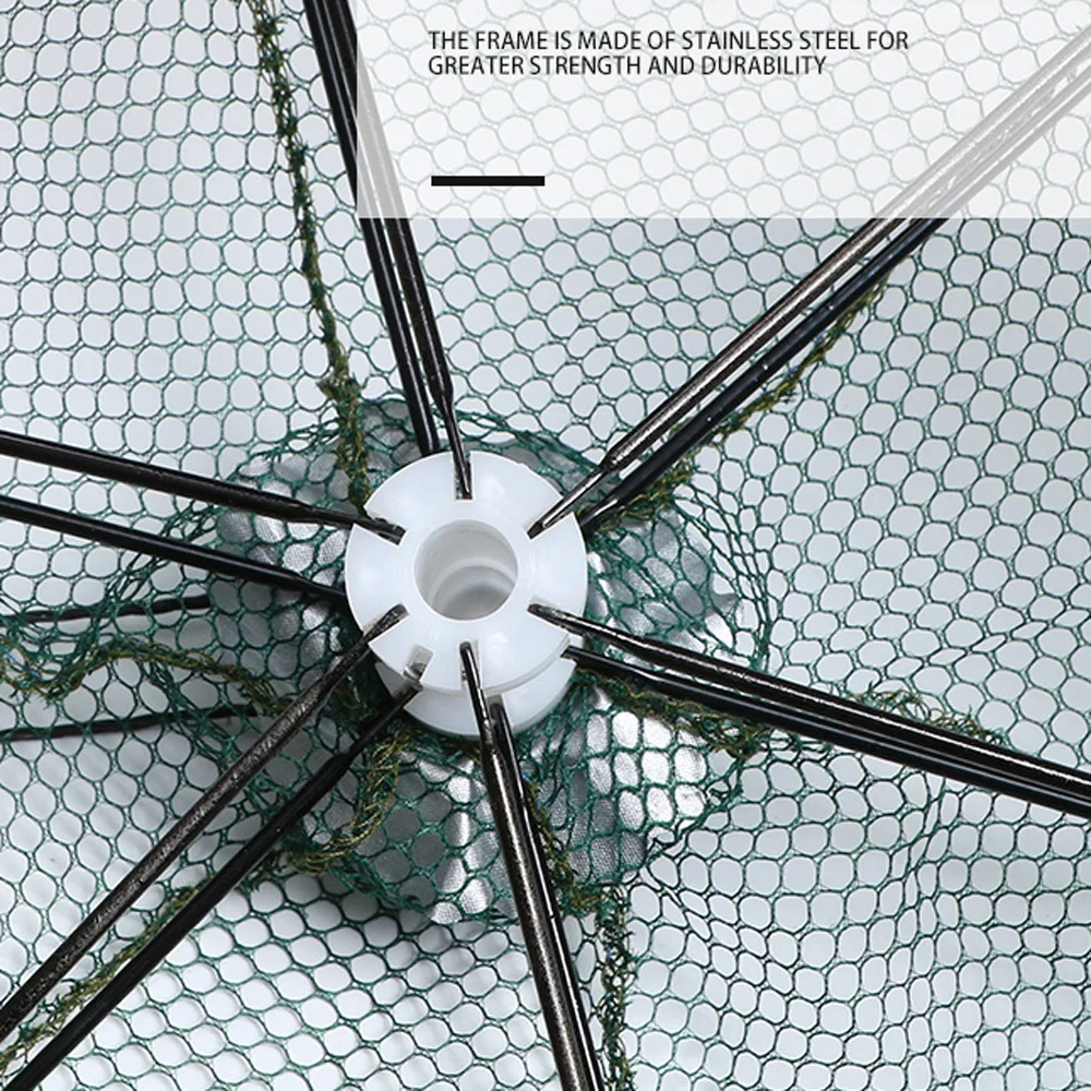 Portable Automatic Folding Umbrella Type fishing traps crayfish catcher fishing landing net fishing net crab traps Fishing Net Shrimp Cage Crab Fish Trap Cast Net 4 6 8 10 16 20 28 Holes Pesca Gear Tool