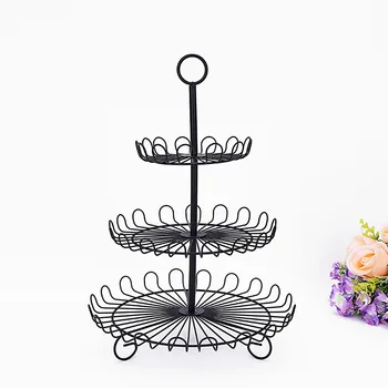 

Creative Metal Wrought Iron Three Layers Cake Stand Universal Home Hotel Wedding Celebration Dessert Table Display Shelf LA645