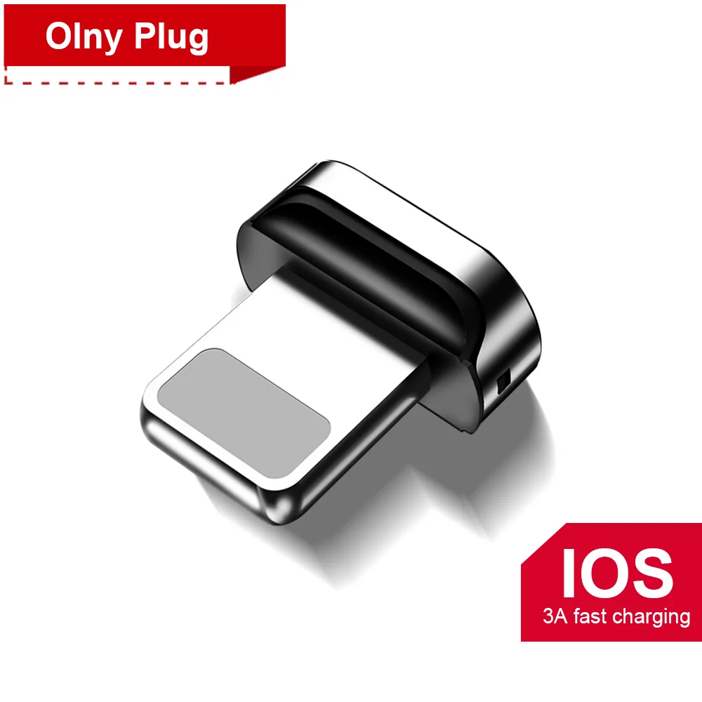 Магнитный зарядный usb-кабель для iphone XR X XS 3A, быстрая зарядка, магнитное зарядное устройство для iphone 11 8 7 6 S Plus, телефонный кабель для передачи данных - Цвет: Only Tip For iphone