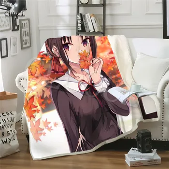 

Shinomiya Kaguya Maple Leaf Bedding Sofa Plush Blanket Fluffy Travel Bedspread Blanket Anime Child Throw Blankets For Beds Quilt