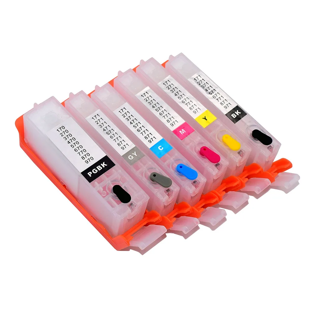 6 цветов PGI 270 CLI 271 многоразовый картридж для Canon PIXMA MG7720 TS9020 TS8020 с чипом