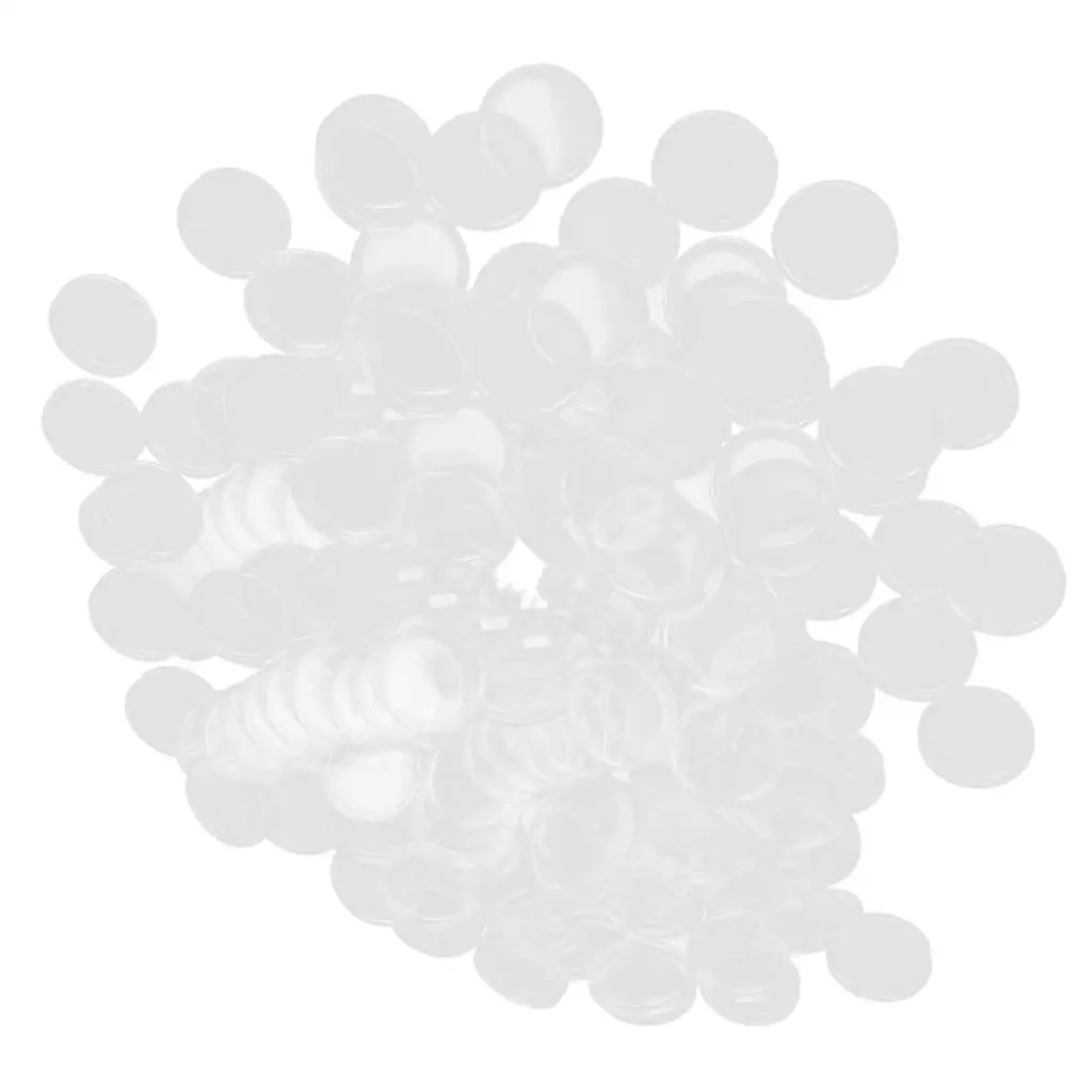 200 Pieces Clear Coin Capsules Containers Holders Storage Boxes 21mm
