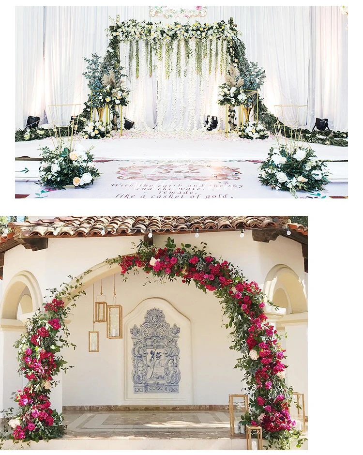 JAROWN Wedding Floral Wedding Arch Arrangement Artificial Flower Row Small Corner Flower Stage Background Home Party Welcome Area Decor (12)