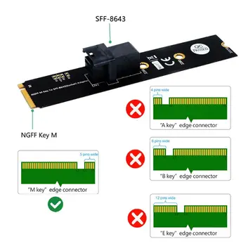 

2020 New M.2 Module with Mini-SAS H D SFF-8643 36-Pin Connector for U.2 SFF-8639 NVMe SSD Upward miniSAS Support In tel 750 2.5＂