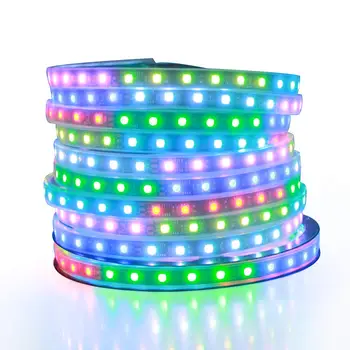 

32.8ft Addressable RGB LED Strip Light WS2811 Dream Color Digital Programmable Flexible LED Pixel Tape Light 24V 10m 600 LEDs 50