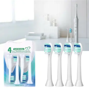 

4 Pcs Soft Bristles Replacement Brush Heads Fit For Philips Electric Toothbrush