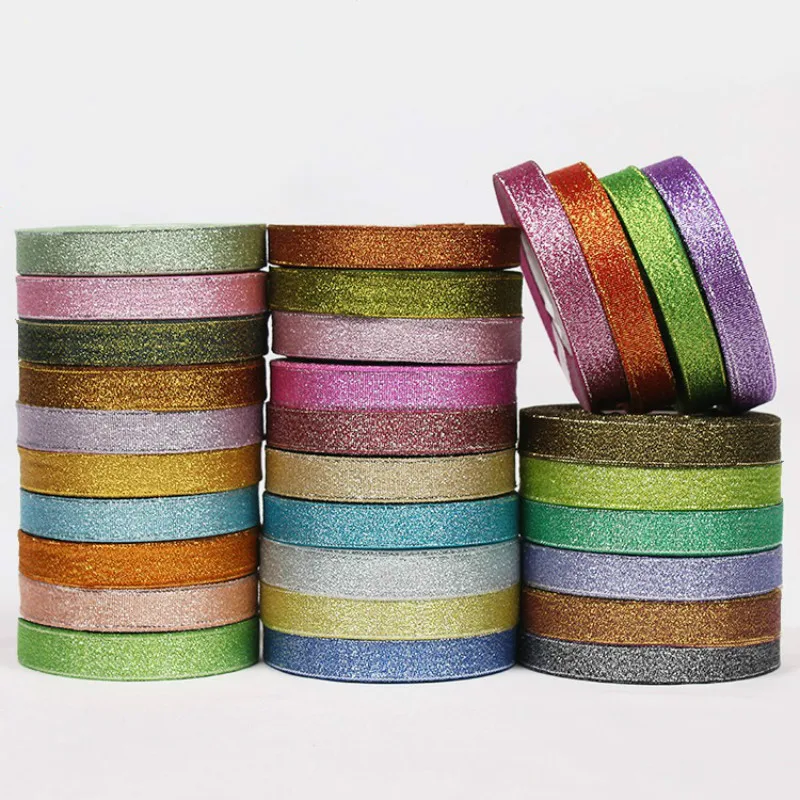 Metallic Glitter Ribbon - 25 Yards of Gold & Silver Sparkle for Crafts, Sewing, and Gift Wrapping