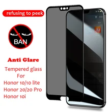 Anti-Peeping Tempered Glass For Huawei honor 10 lite 20 pro Anti Glare Glass For honor 20 pro 10 lite 10i screen Protector