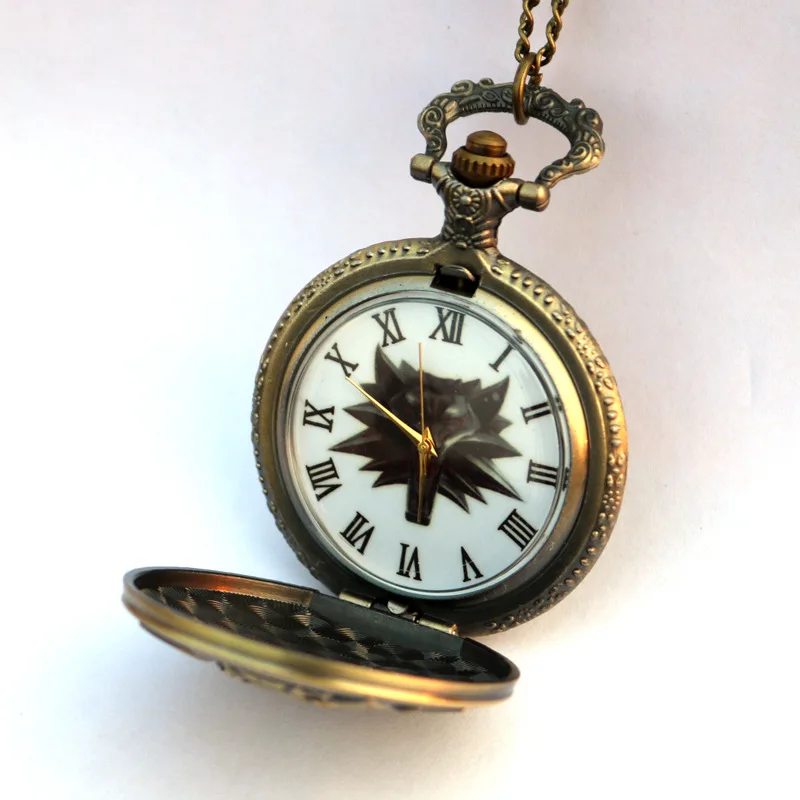 

Pocket Watch Witcher 3 Wild Hunt Pocket Watch Game Peripheral Cartoon Animation Collection Model Decorative Necklace