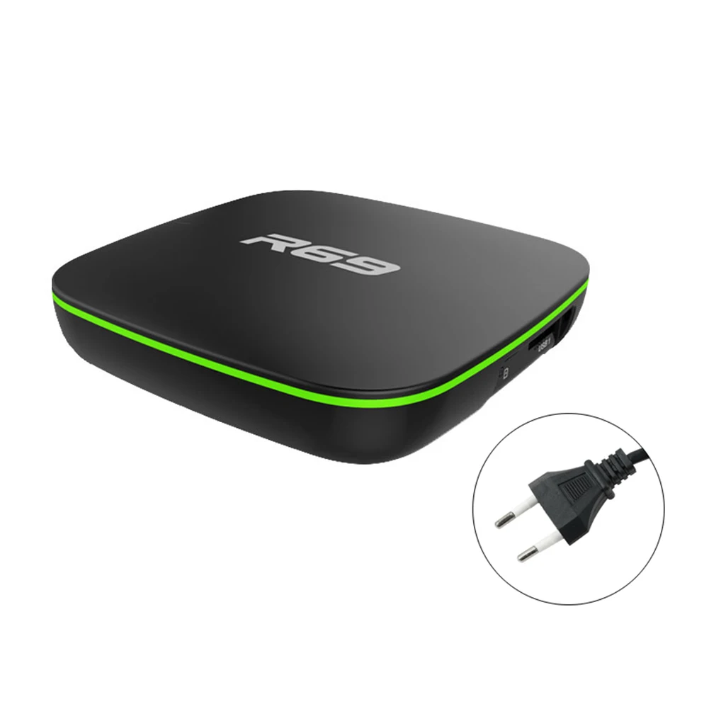 R69 2,4 ГГц WiFi Android ТВ приставка Android 7,1 Смарт ТВ приставка 2 Гб 16 Гб Amlogic S905W четырехъядерный ТВ приставка 1 ГБ 8 ГБ