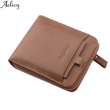 

Aelicy Fashion Brand Luxury Men's Short Zip Retro Small Wallet Large Capacity Multifunction Coin Purse Thick Mini Bag