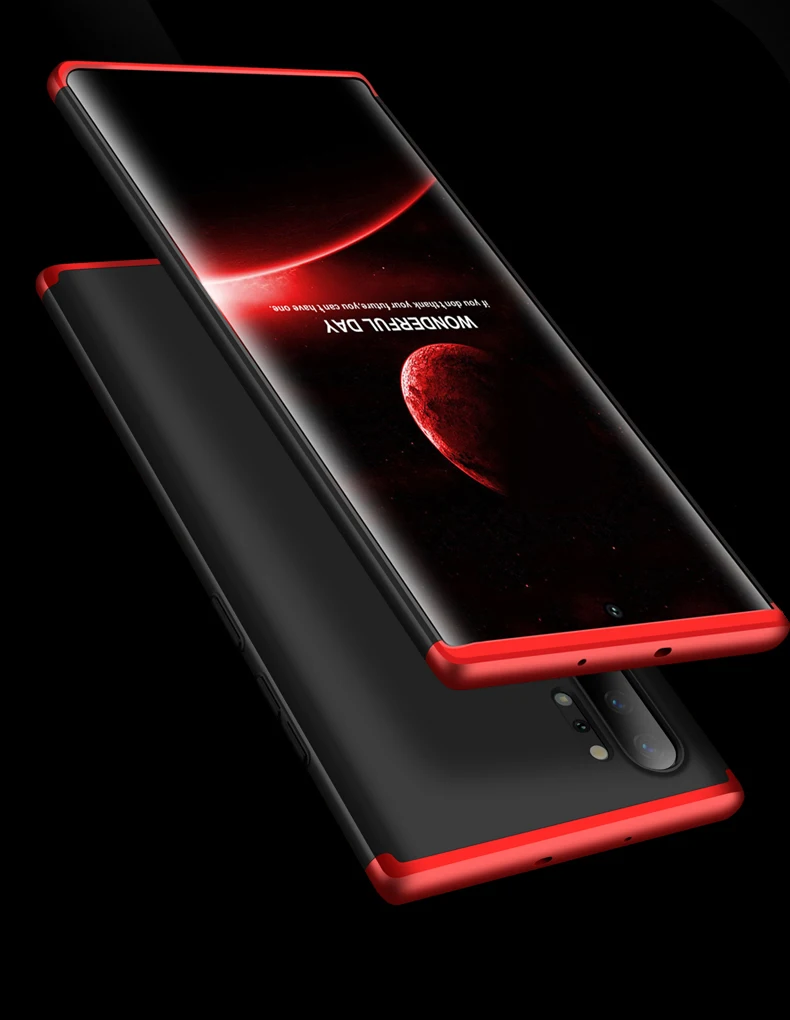 3 в одном чехол для телефона samsung Galaxy Note 10 + противоударный жесткий бампер матовый