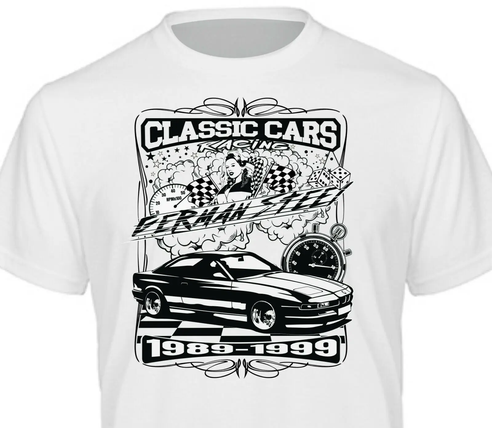 Футболка Weiss GER Steel Oldtimer E31 850i 840i 1989 1999 4 0-5 6 л BMW | Мужская одежда
