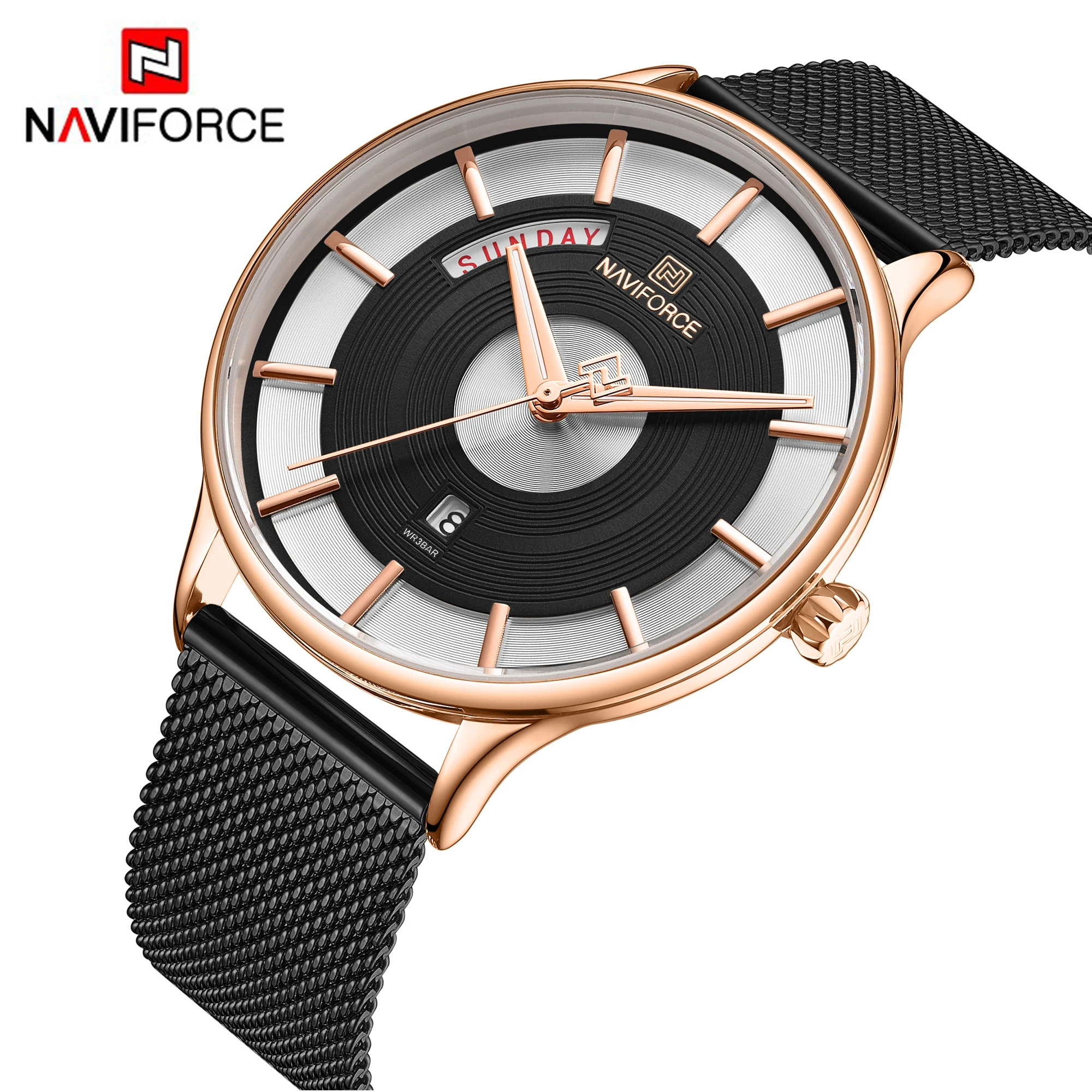 42 мм бренд NAVIFORCE роскошные часы для мужчин нержавеющая сталь 30 м