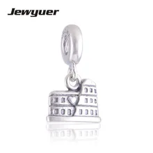 925 пробы Серебряный Колизей нить болтаются шармы шарик Подходит европейский стиль ювелирные изделия Шарм Браслеты и ожерелья DIY LW132