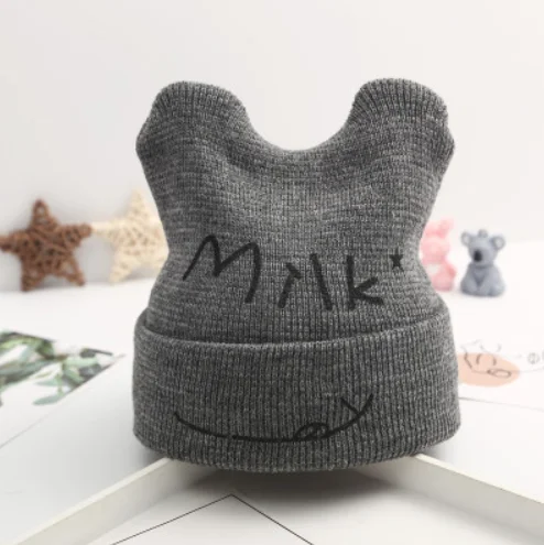 Детские шапки с медведем из мультфильма; зимняя теплая Милая шапочка для маленьких мальчиков и девочек; шапка с объемными ушками; подарок - Цвет: Красный