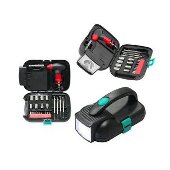 

24pcs Vehicle Emergency Tool Set Multifunctional 5mm 6mm 7mm 8mm 9mm 10mm 11mm 12mm Toolbox With Light Car Hardware Tool Set