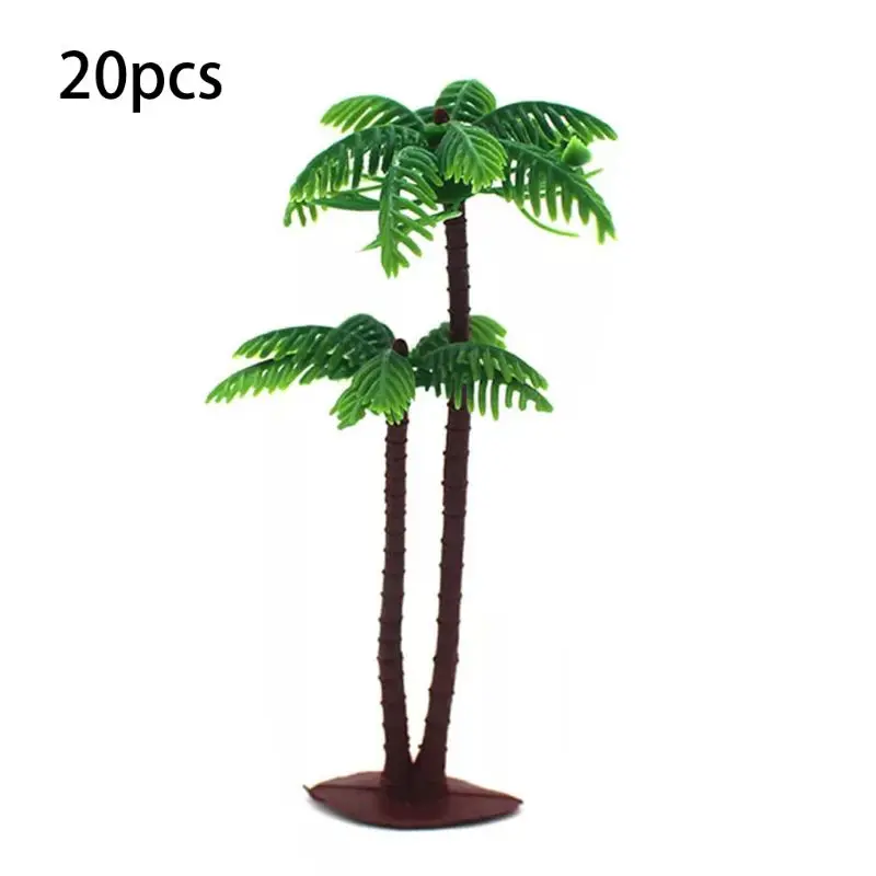

20Pcs Artificial Coconut Palm Trees Scenery Model Miniature Architecture Trees