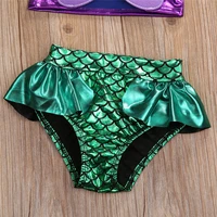 Cute Toddler Kids Baby Girl Mermaid Bikinis Set Summer Beachwear Halter Top Swimwear Bathing Suit with Headband Biquini 6