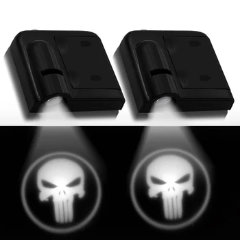 

wireless Led car door welcome Laser projector Logo ghost shadow lights Skull Logo For hondas bmws toyotas