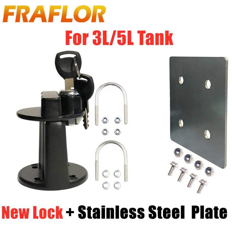 Lock Clamp Upgraded With Key For 3L 4L 5L Fuel Oil Tank Mount Bracket Lock Fastener Petrol Can Jerrycan Holder for Motorcycle