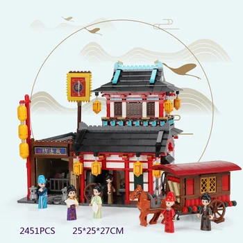 

Creator Architecture city street view chinatown Carriage shop saddlery building block figures brick toys collection for gifts