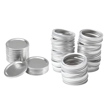 

10 Pcs Canning Lids for Mason Jar Wide Mouth, Split-Type Lids Leak Proof and Secure Can Jar Caps,Silver