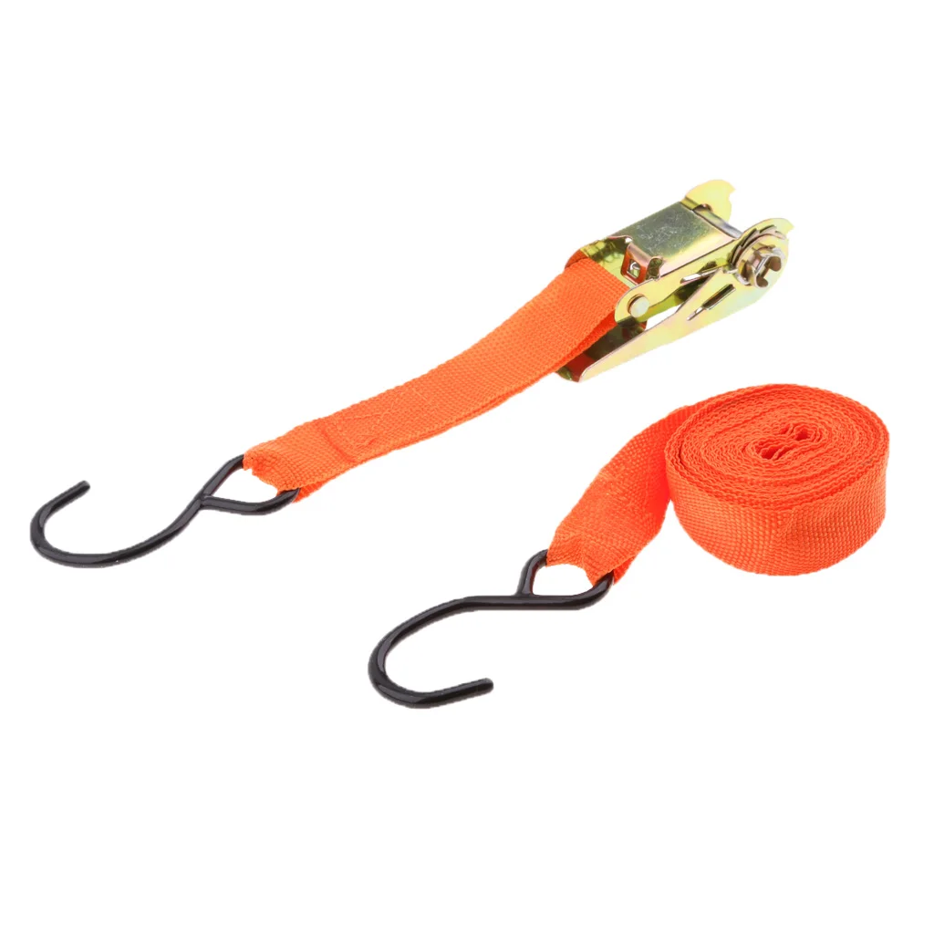 Car Truck Heavy Duty Ratchet Tie Down Strap Belt Luggage Bag Cargo Buckle