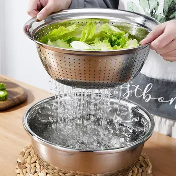 

Multi-function Grater Basin Kitchen Cheese Grater With Stainless Steel Drain Basin Fruit Basket Storage for Kitchen Convenience